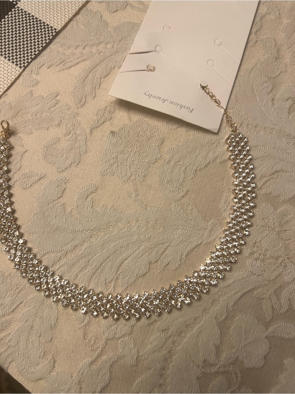 Fashion Jewelry Silver Crystal Choker Necklace